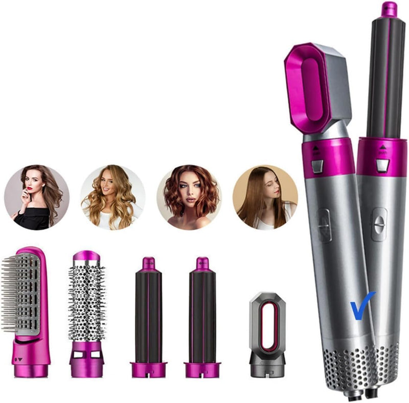 Kit 5 em 1 Secador Modelador Escova de Cabelo Alisadora Elétrica Pente Removível. Tensão : 110v